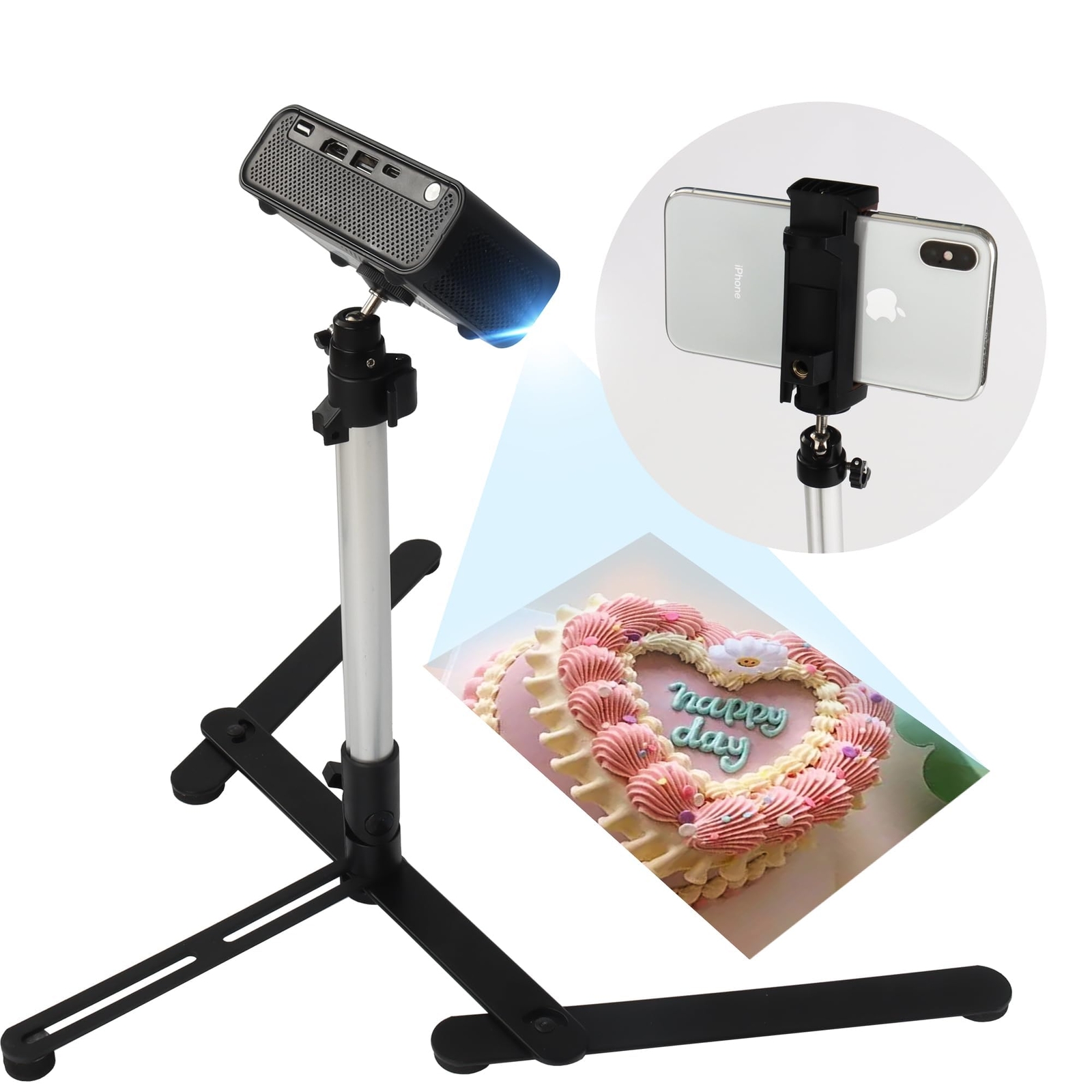 Overhead Tripod for Mini Projector - Holder,Stand,Webcam,Stronger Support wit...-image