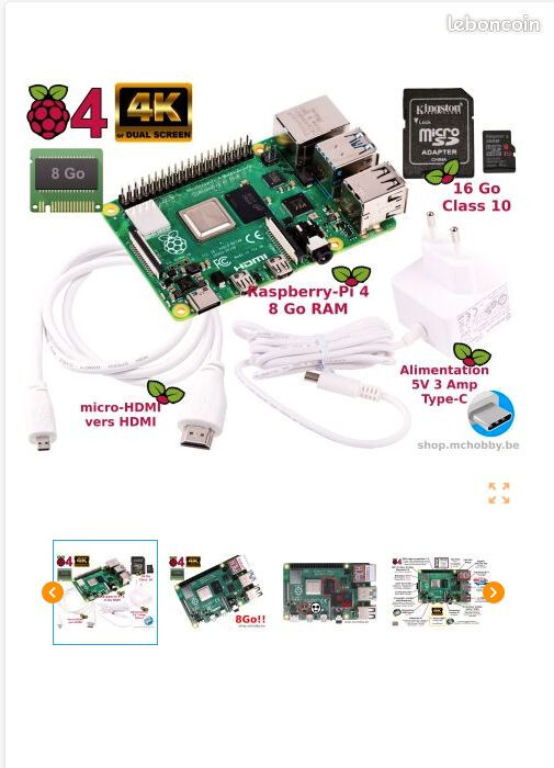 Raspberry Pi 4 8 Go solution multitâche nano PC avec sd 64 Go