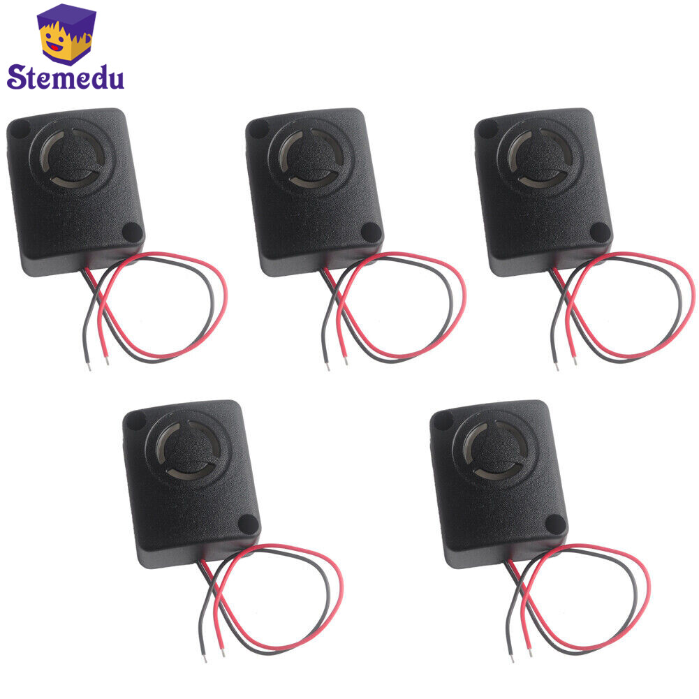 5pcs Black Mini Piezo Alarm Siren 110dB 12V DC Antitheft HighDecibel