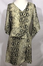 Pretty Little Thing US 10/UK 14 Snake Print Wrap Dress Bell Sleeves NWT - CHIC!!