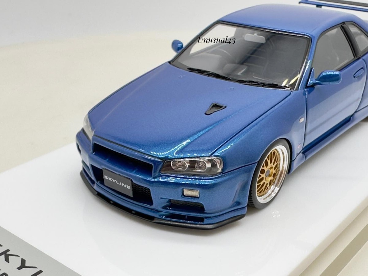 1/43 Make Up Nissan Skyline R34 GTR V-Spec ll Bayside Blue with