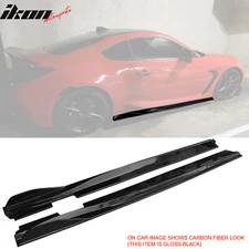 Fits 22-26 Toyota GR86/Subaru BRZ IKON V2 Side Skirts Carbon Fiber Print ABS