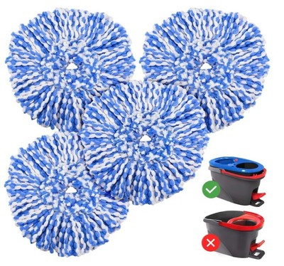 4Pack Mop Replace Heads Compatible for O Cedar Spin Mop Refill Head Replacement
