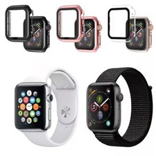 For Apple iWatch 10 9 8 7 6 5 4 SE Screen Case HARD Tempered Glass Bumper Cover