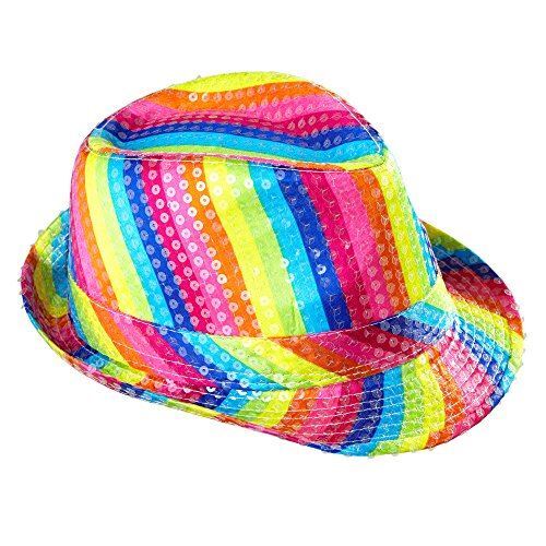 WIDMANN 0081U CAPPELLO FEDORA GANGSTER ARCOBALENO PAILLETTES