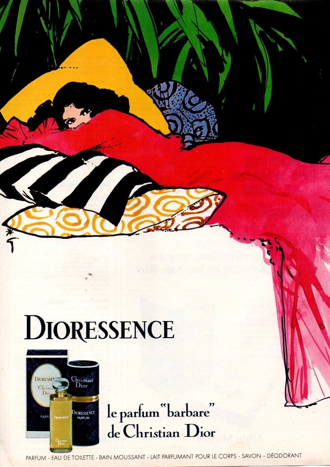 Publicité papier Parfum. Perfume ad. DIOR Dioressence 1980 Gruau