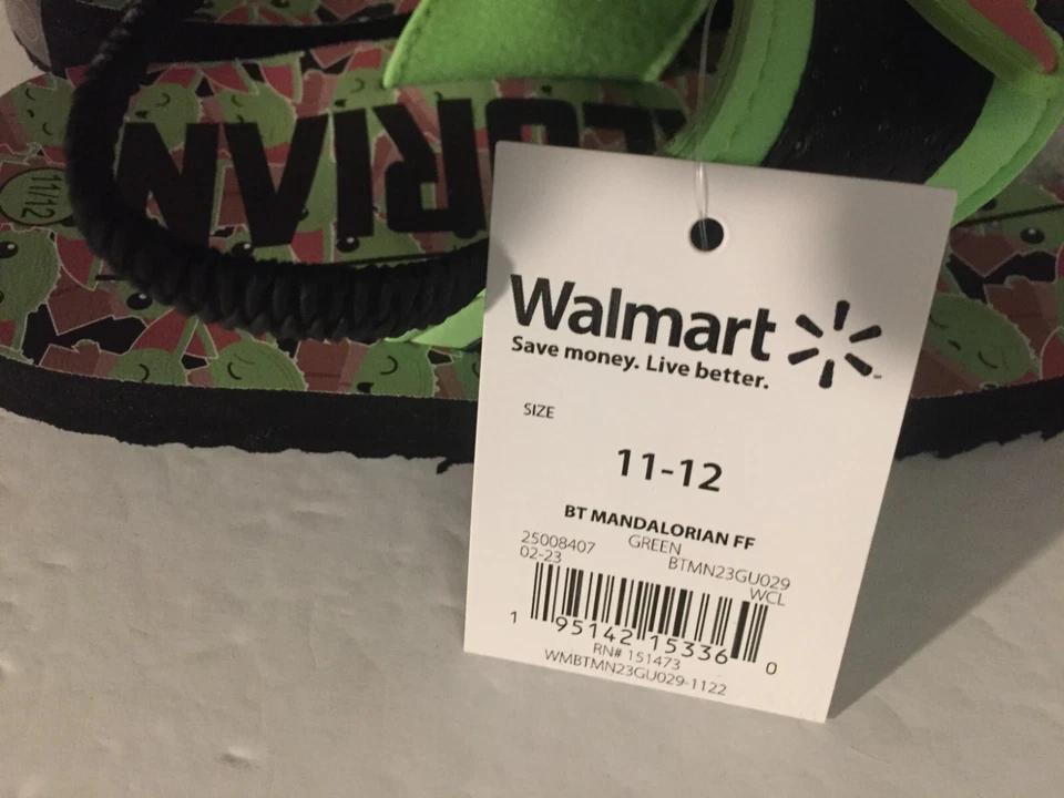 NEW Star Wars Toddler Boys Mandalorian Flip Flops, Size 11/12 - Image 4 of 4