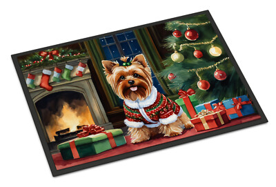 Yorkie Yorkshire Terrier Cozy Christmas Indoor or Outdoor Mat