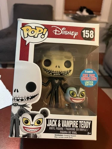 Funko Pop! Disney - Jack Skellington w/ Vampire Teddy NY Comic Minor Box Damage
