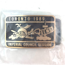 Vintage Toronto 1989 Imperial Council Session SEMB Metal Belt Buckle New