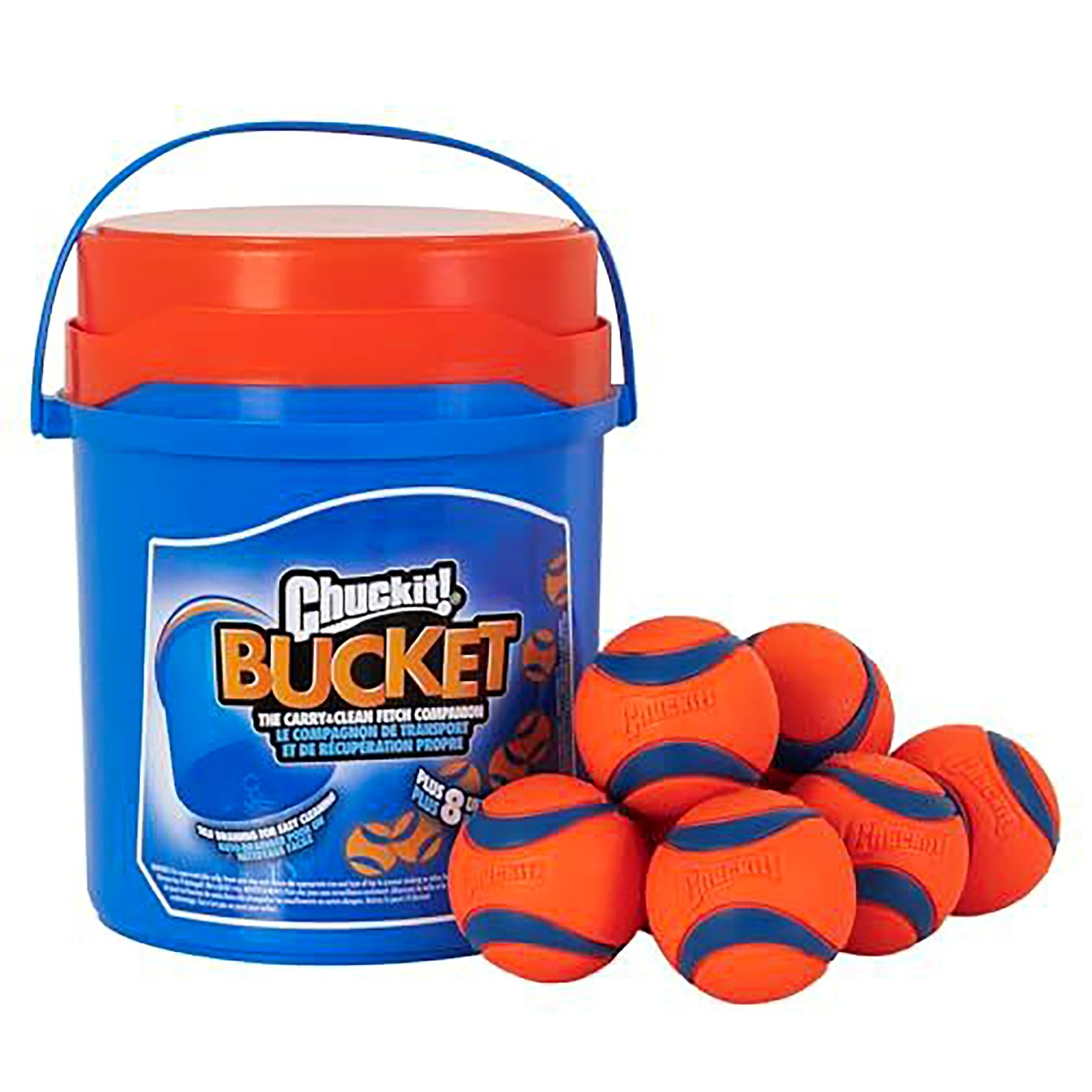 Chuckit Ultra Ball Dog Toy with Chuckit Cleaning Bucket Boun