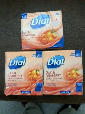 9 Bars Dial Silk & Seaberry Gentle Cleansing Skin Care Bar Soap 9 Bars 4oz Each