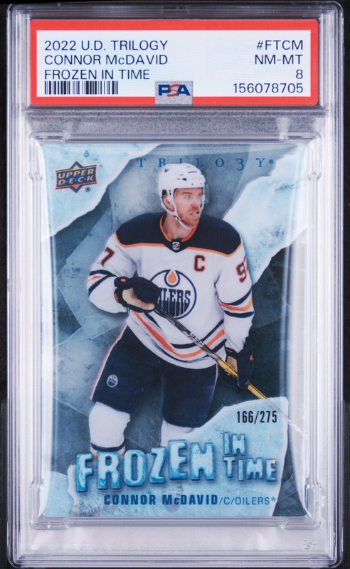 2022 UD TRILOGY FROZEN IN TIME #FTCM CONNOR MCDAVID 166/275 PSA 8