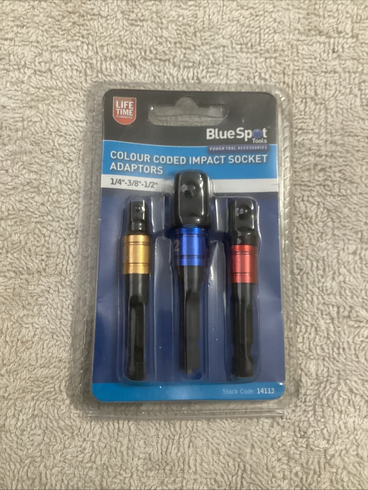 Bluespot Colour Coded Impact Socket Adaptors Set 1/4”,3/8”,1/2”.