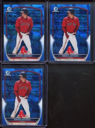 2023 Bowman Chrome Sapphire Roman Anthony #BCP-220 - 3 Card Lot