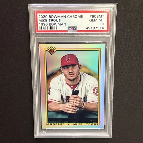 2020 BOWMAN CHROME 1990 BOWMAN #90BMT MIKE TROUT PSA 10 Los Angeles Angels  MVP