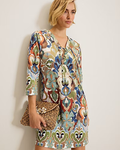 Tommy Bahama Darcy Ikat Hideaway 3/4 Sleeve Dress Women's
