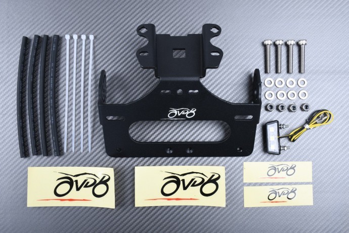 Support de plaque YAMAHA MT 07 épuré en aluminium CNC noir mat premium