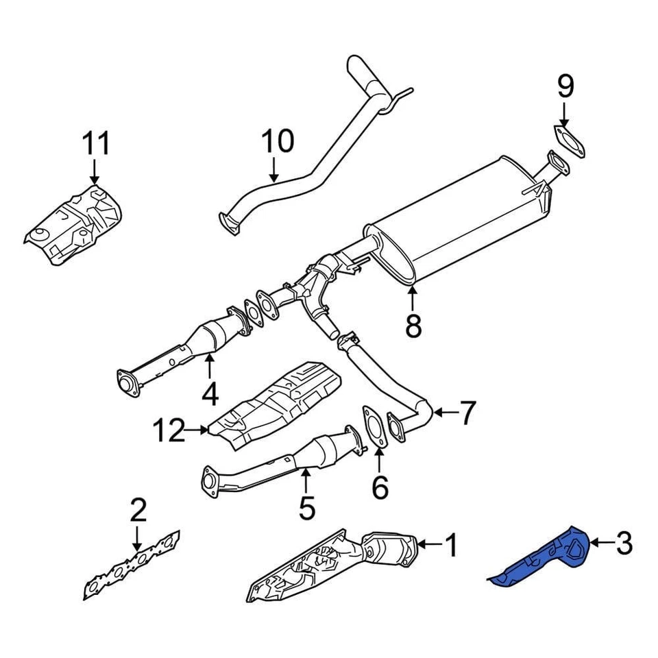 For Nissan Titan 2004-2015 Nissan 165907S010 Right Exhaust Manifold Heat Shield - Image 3 of 4