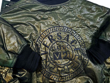  HOT VTG ITALY Men's VERSACE V2  MMIKEI BOMBER EMBROIDERED LOGO Jacket 46 EUR M