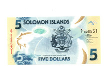 5 DOLLARS UNC  POLYMER BANKNOTE  FROM  SOLOMON ISLANDS  2019-22   PICK-38