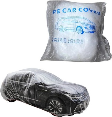 1 PC Disposable Car Covers, 11.5 FT x 19.7 FT Clear Plastic Car Cover, Size: M