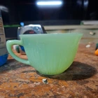 Vtg Anchor Ribbed  Fire King Jadeite Jane Ray Demitasse Cup  A3
