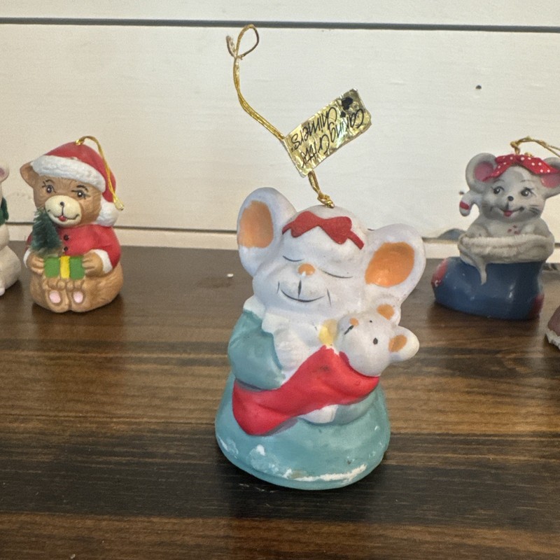 Jasco Caring Critter Chimer Porcelain Hanging Ornament/Bell Mother and Baby Cub