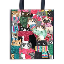 Wintry Cats Reusable Tote by Galison NEW