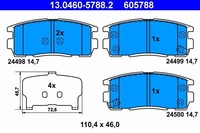 NEU - ATE 13.0460-5788.2 Bremsbelagsatz, Scheibenbremse FüR Chevrolet Hyundai