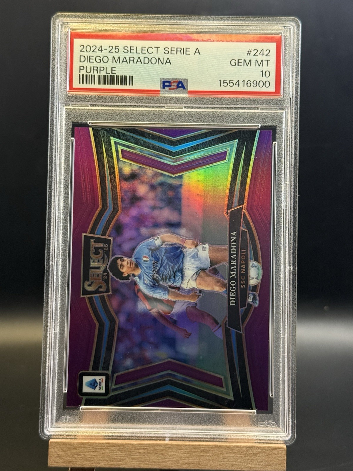 2024-25 Select Serie A Diego Maradona Purple Field Level PSA 10 /49 PSA 10 view 1