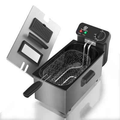 SUPERLEX Öl-Friteuse 2000W 3L Edelstahl Fritteuse Profi Küche Kaltzonen Fritteuse Fritöse