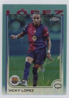 2024 Chrome UEFA Women's Champions League Aqua Refractor Vicky Lopez López 9et