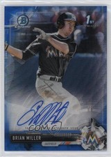 2017 Bowman Draft Chrome Pick Blue Wave Refractor 68/150 Brian Miller Auto h3a