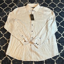 Alfani Men's White Long Sleeve Dress Shirt Size Large New With Tags