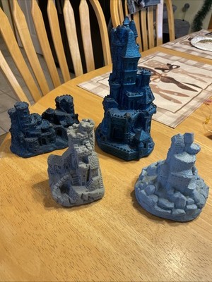 Mr. Sandman Blue Glitter Sand Castle 9  1994 Made in Canada Lot Of 4 Read