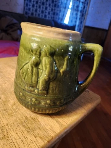 Brush McCoy #53 Dutch Boy & Girl Green Pitcher