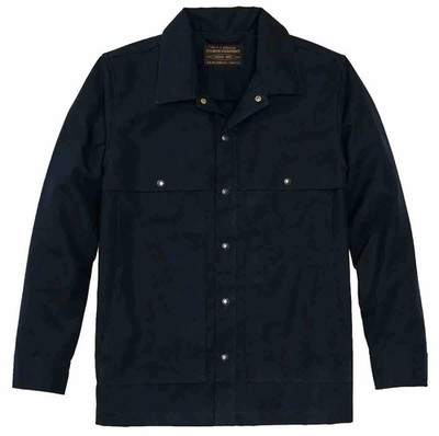 Filson Dry Tin Jac Shirt Navy Dark Blue Cloth Jacket USA Made Mens