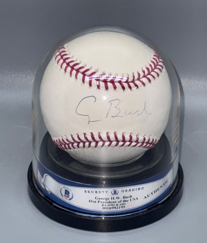 George H. Bush "41° Presidente POTUS" Pallone da baseball autografato firmato Auto BAS - Foto 7 di 17