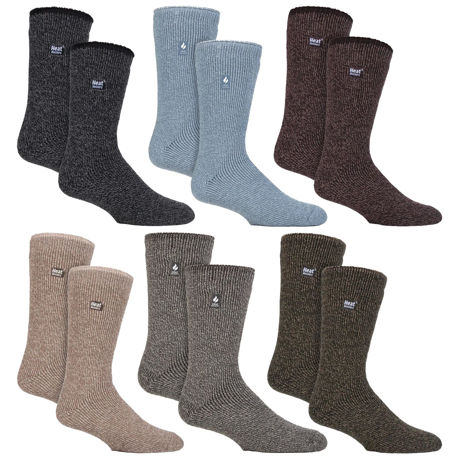 Mens Merino Thick Boot Socks by Heat Holders , 2 PK Wool Insulated Hiking Socks