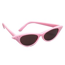 Sunglasses Dark Lens Pink Lady 50s Costume Accessory
