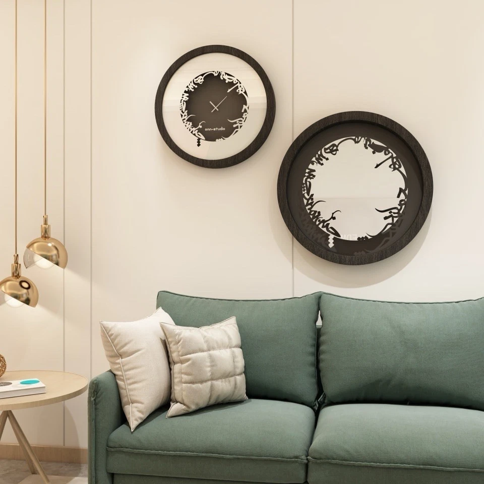 Persian Calligraphy 75cm Oversize Large Wall Mirror - Walnut Colour - RRP £400 - Image 3 of 4