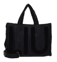LIU JO Logo Tote Bag L Shopper Schultertasche Tasche Nero Schwarz Neu
