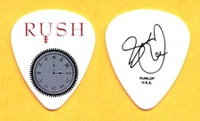 Rush Geddy Lee Signatur Time Machine Uhr Weiße Gitarren-Plektrum - 2011 Tour