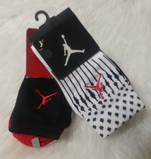 2 Pack Nike Air Jordan Jumpman Kids Boy's Crew Socks. SZ 10C- 3Y