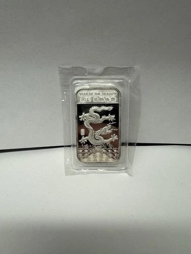2012 APMEX Year Of The Dragon Uncirculated 1oz .999 Fine Solid Silver Bar USA