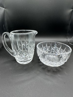 Hand Made Hand Cut Crystal Sugar And Creamer Set Vintage Perfect Condition 