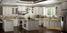 Bridgeport Royal Cream - RTA Kitchen Cabinets Only 10FT Set Raised Door Panel