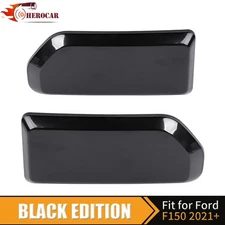 🌟Gloss Black Front Bumper Guards Pads End Caps Cover for 2021+ Ford F150 Raptor