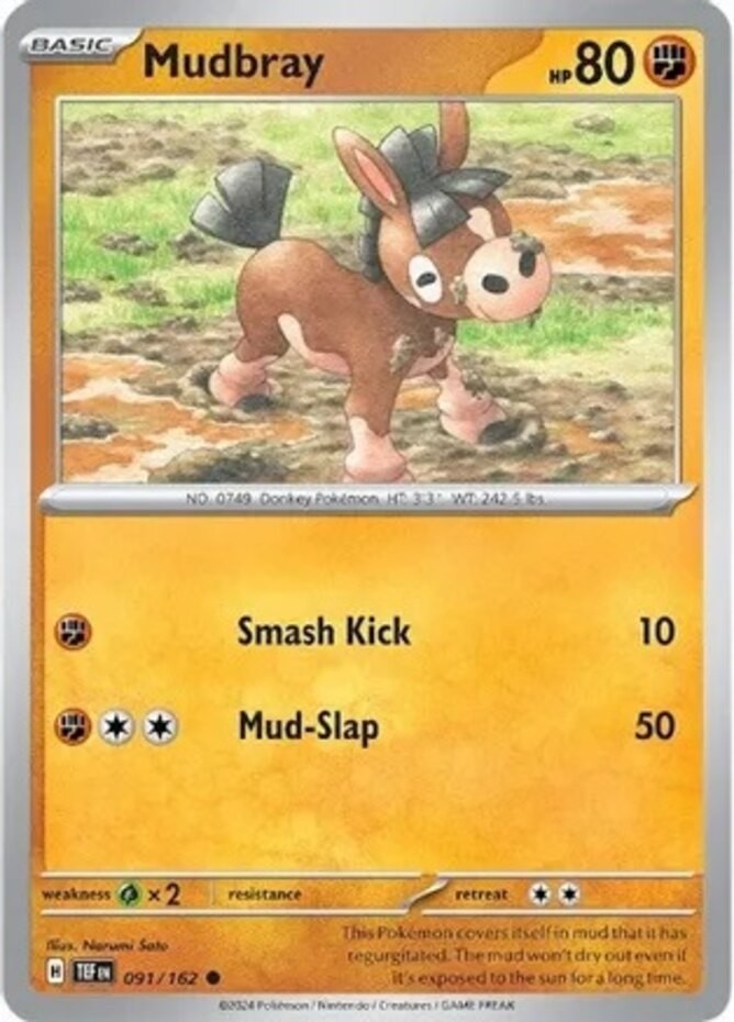 Mudbray - 091/162 - Common (Lp) Temporal Forces - Fighting Pokémon